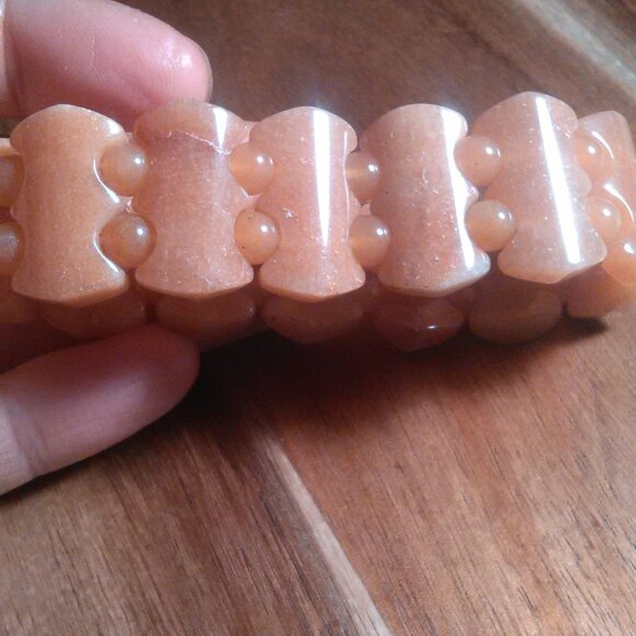 Red Aventurine Fancy Shape Stretch Bracelet - Picture 9 of 13